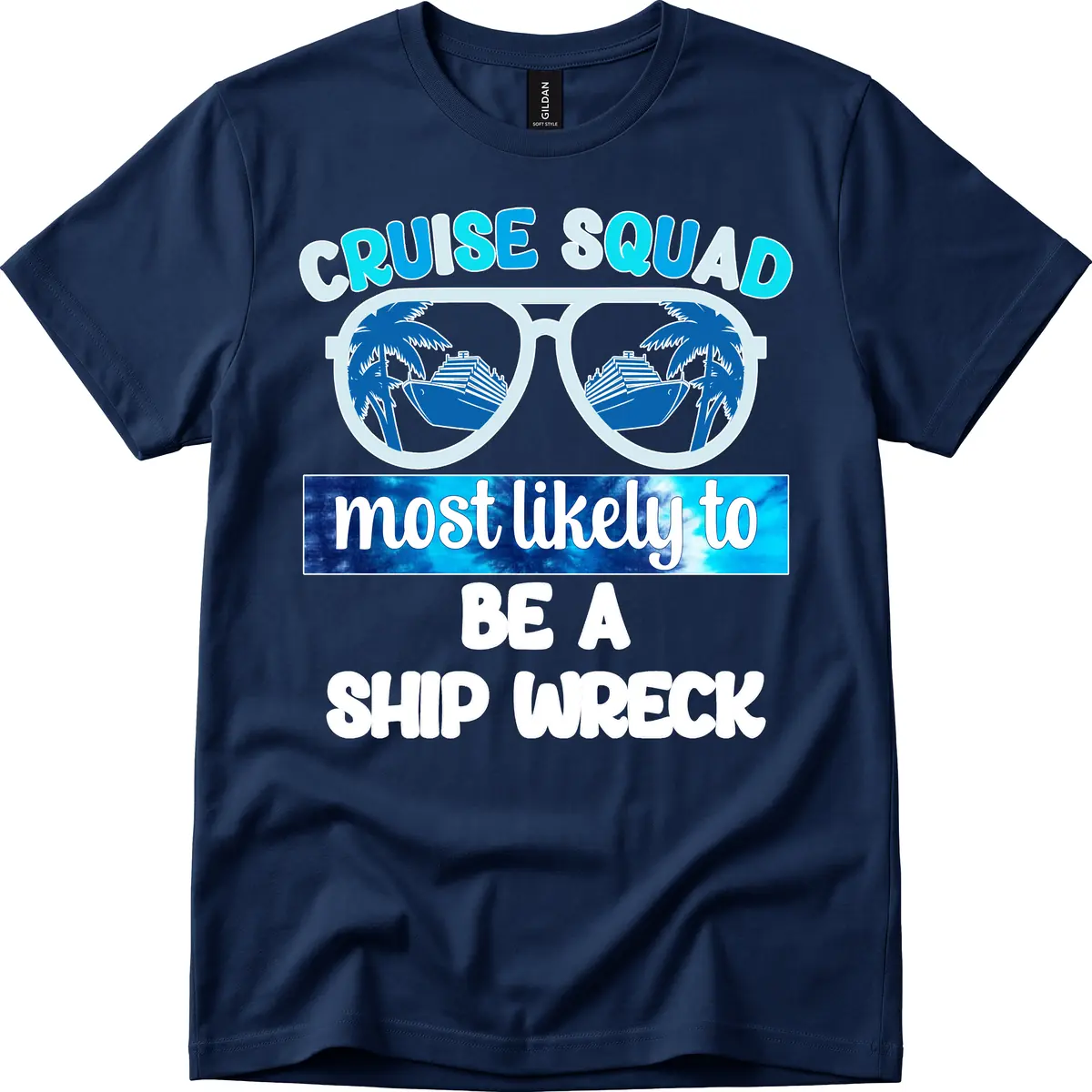 Cruise Squad Ship Wreck T-Shirt in Navy