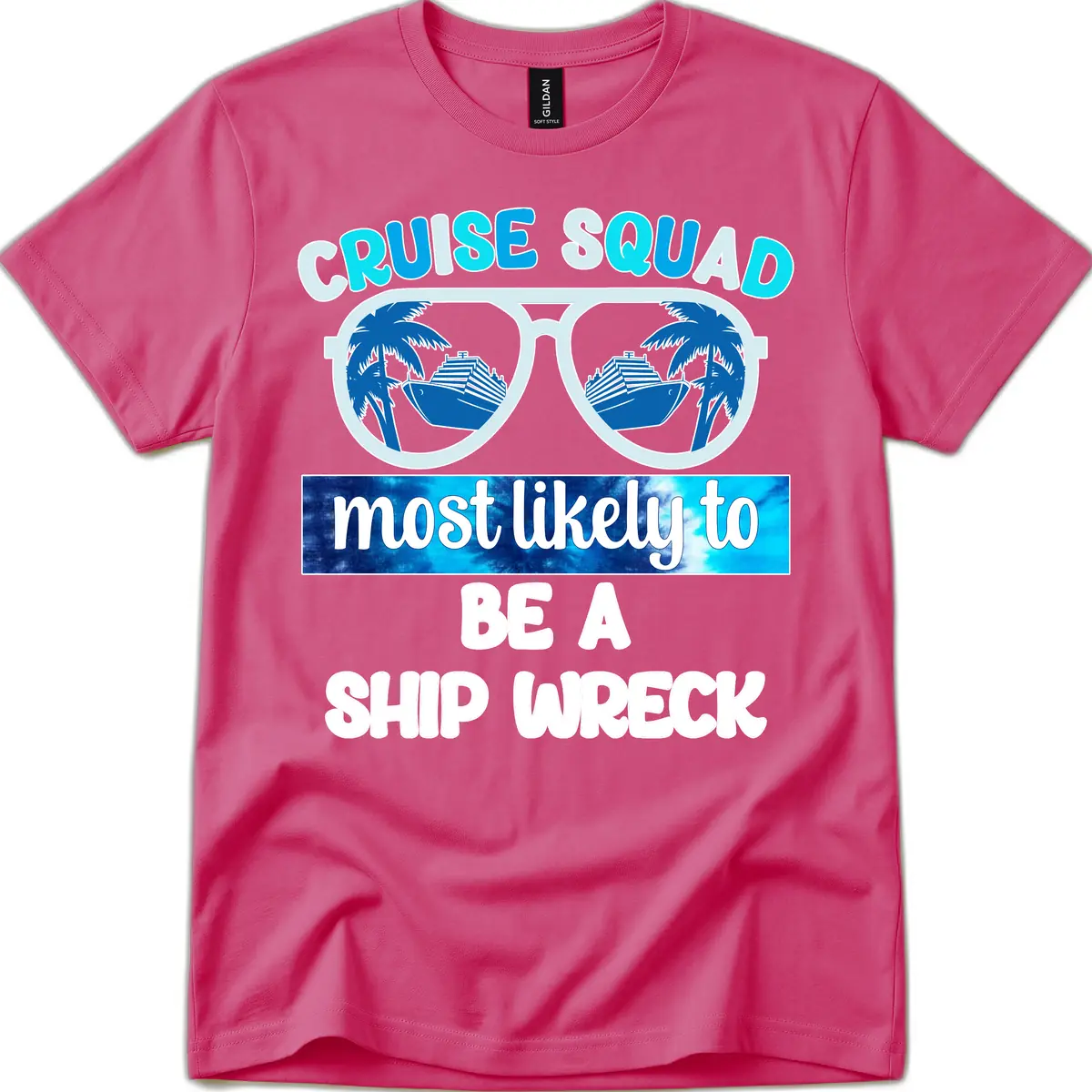 Cruise Squad Ship Wreck T-Shirt in Heliconia