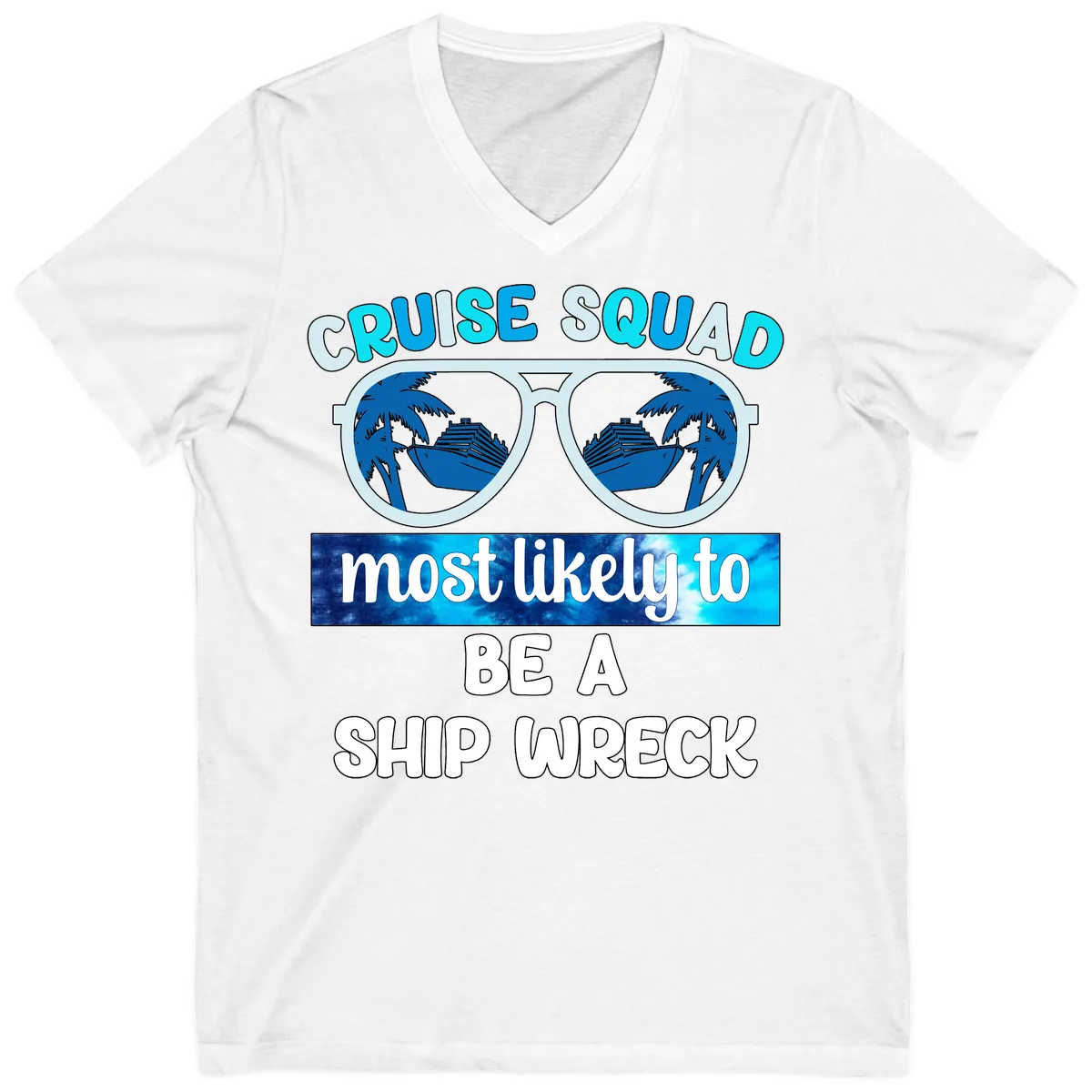 Cruise Squad Ship Wreck V-Neck in White