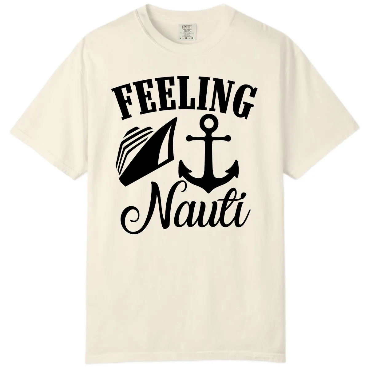 Feeling Nauti Anchor & Sailboat Comfort Color in Ivory