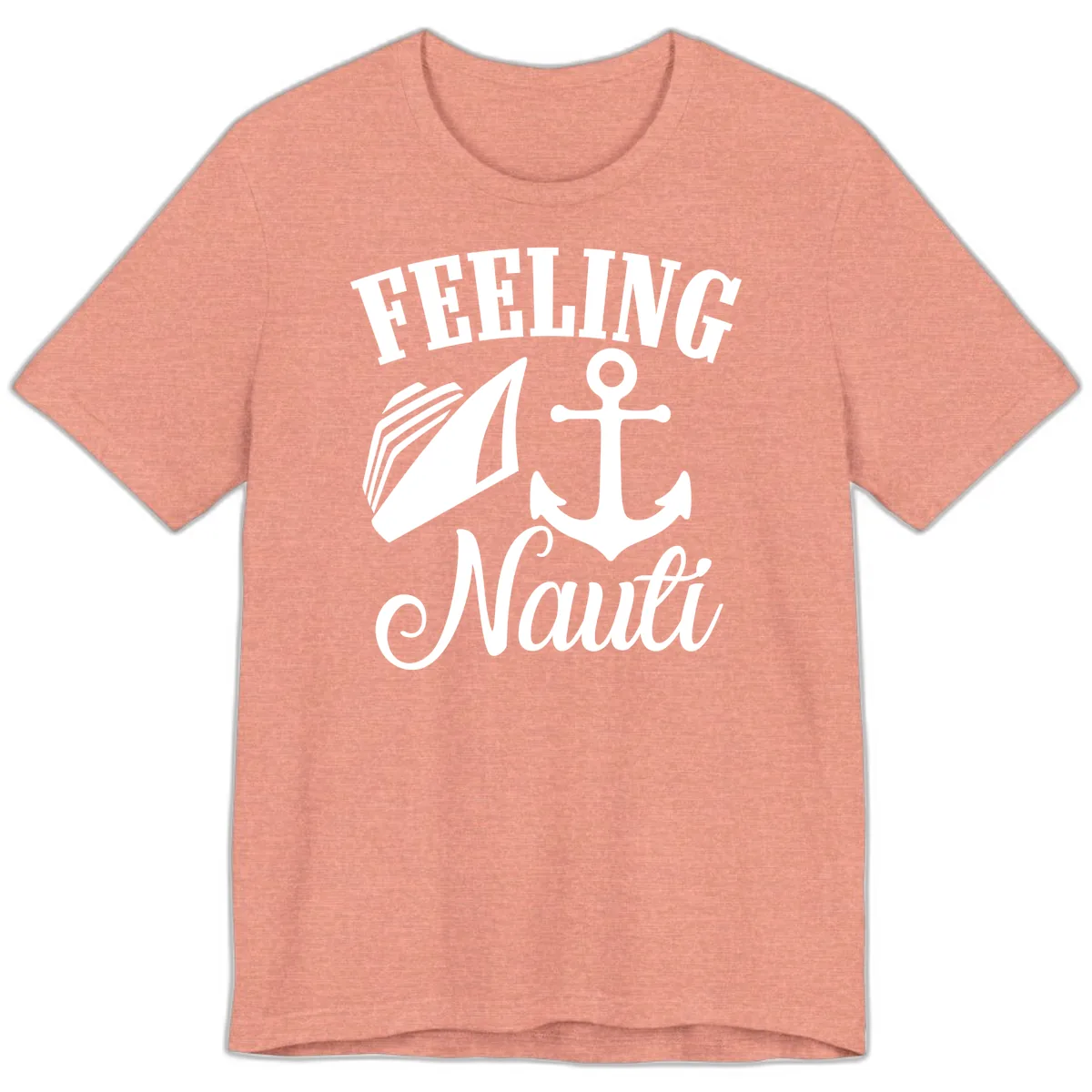 Feeling Nauti Anchor & Sailboat Premium T-Shirt in Heather Sunset
