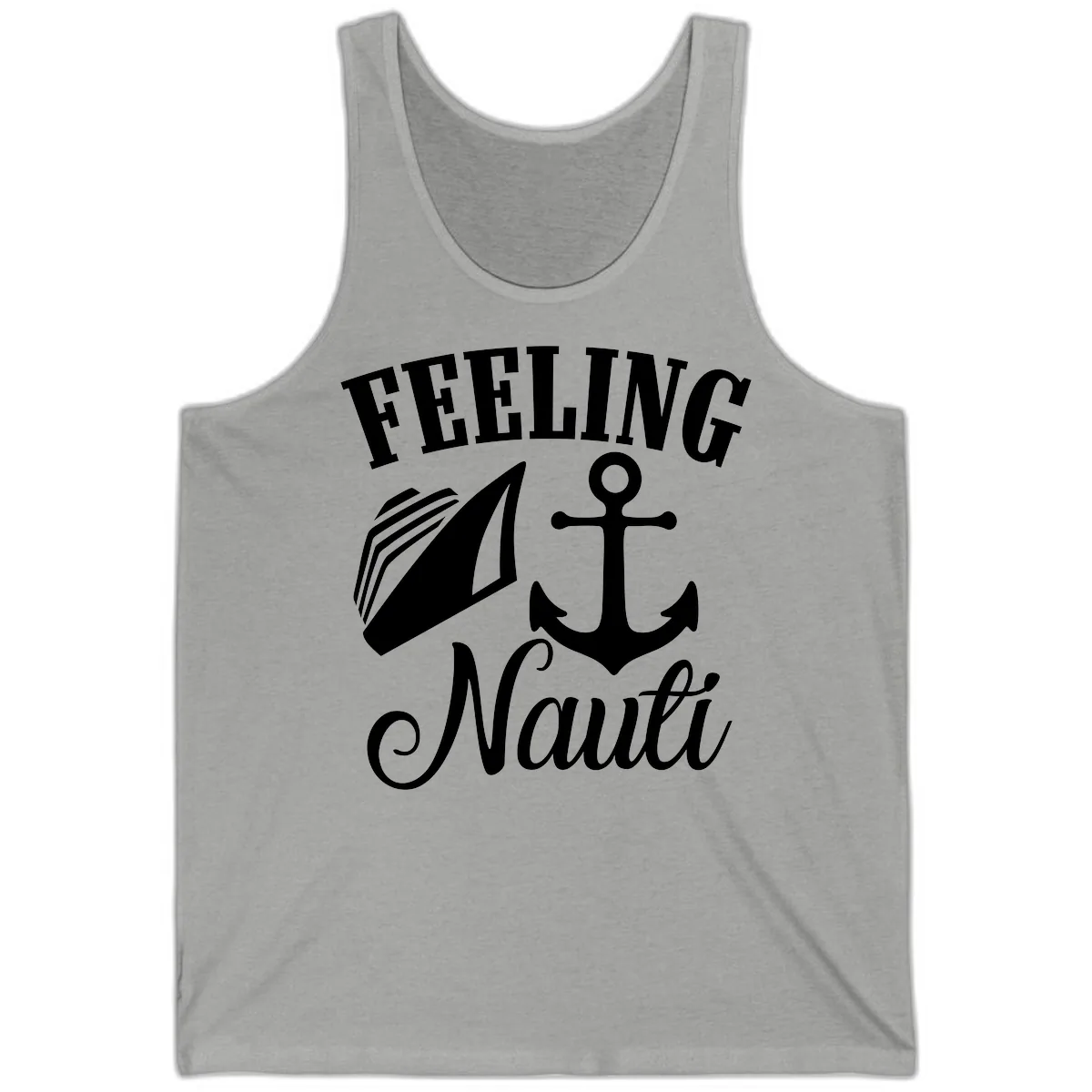 Feeling Nauti Anchor & Sailboat Tank in Athletic Heather