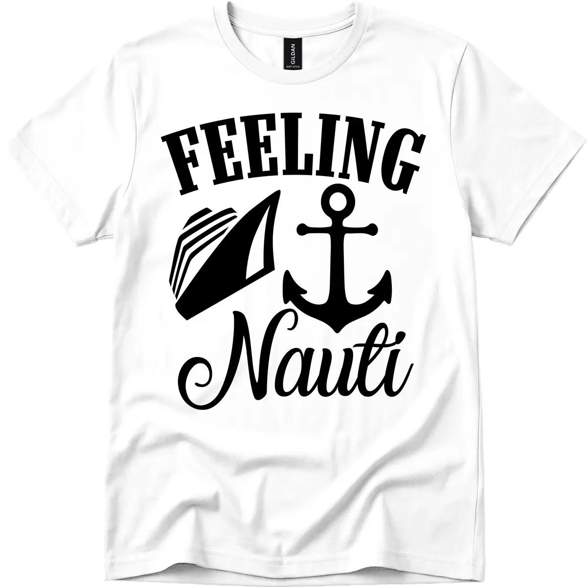 Feeling Nauti Anchor & Sailboat T-Shirt in White
