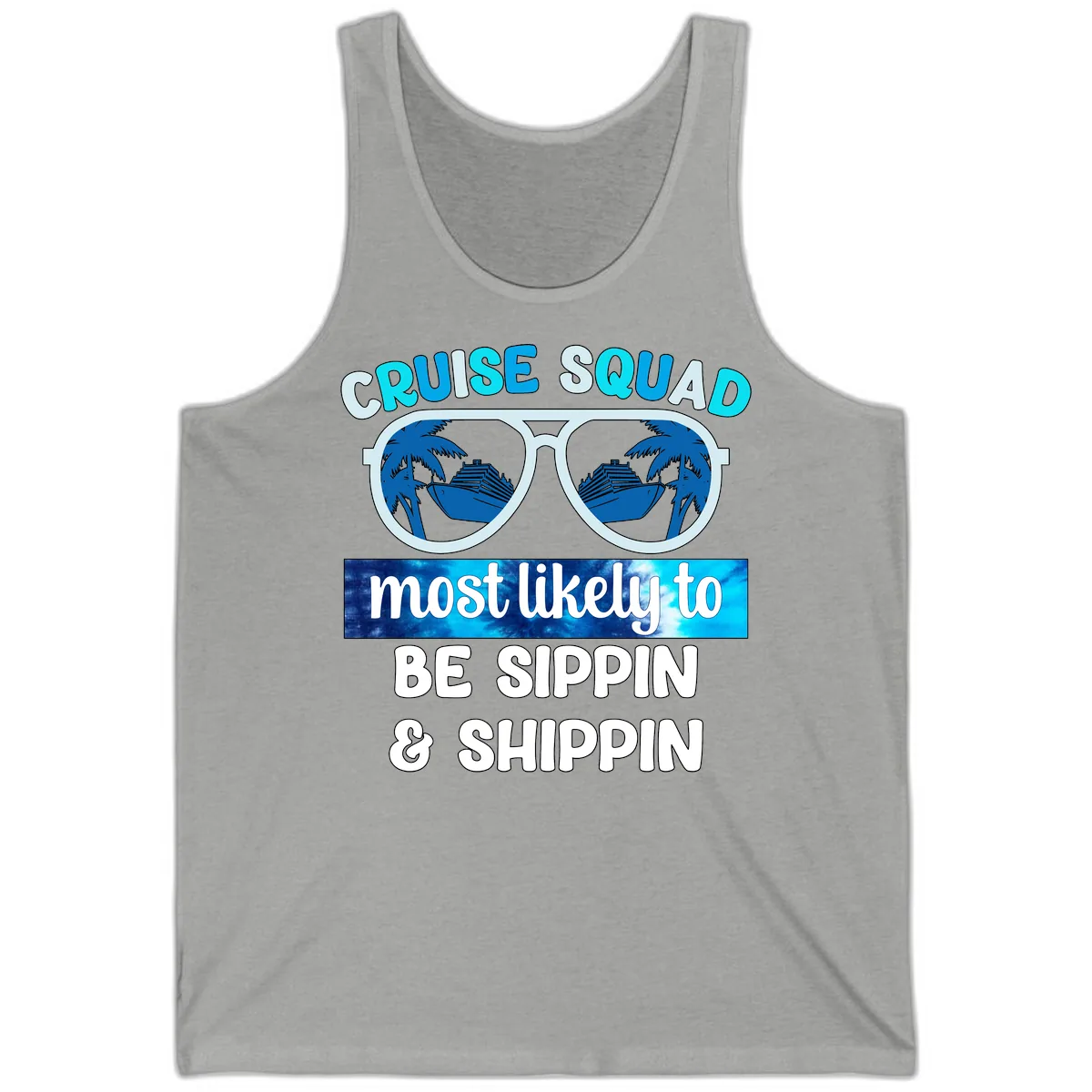 Cruise Squad Sippin & Shippin Tank in Athletic Heather