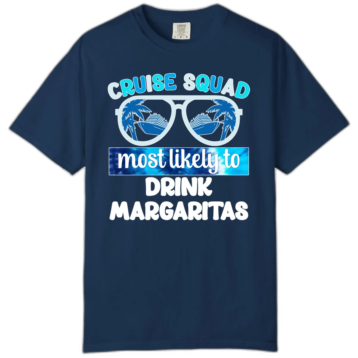 Cruise Squad Margarita Vibes Comfort Color in Navy