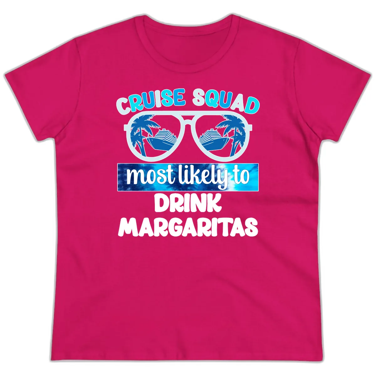 Cruise Squad Margarita Vibes Ladies Tee in Heliconia