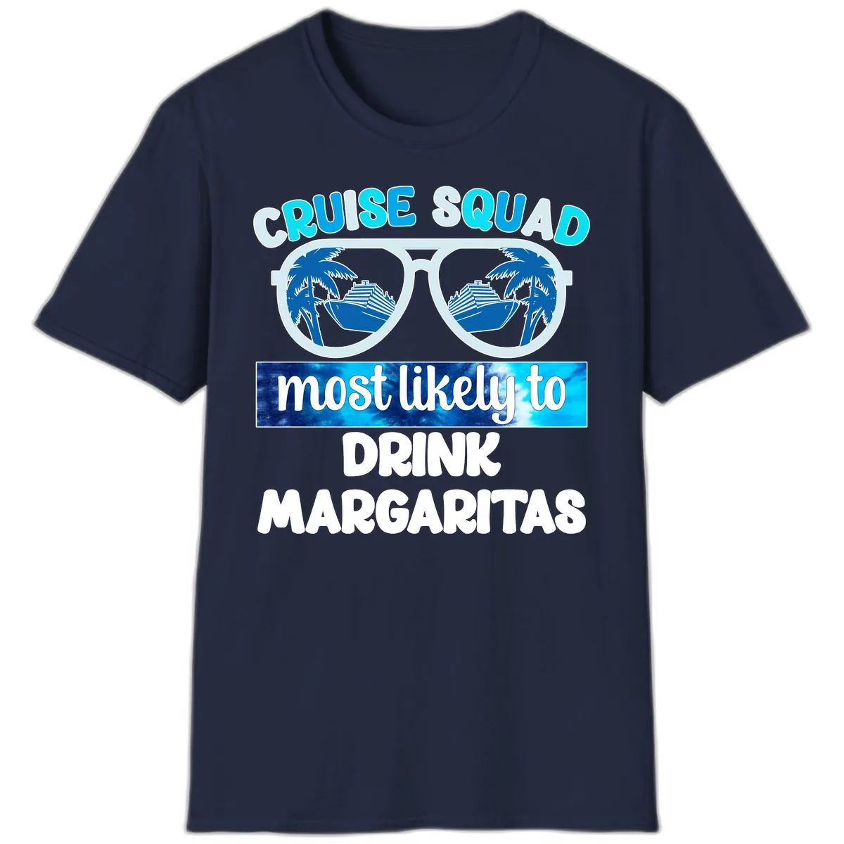 Cruise Squad Margarita Vibes T-Shirt in Navy