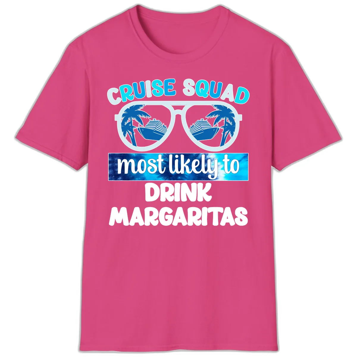 Cruise Squad Margarita Vibes T-Shirt in Heliconia