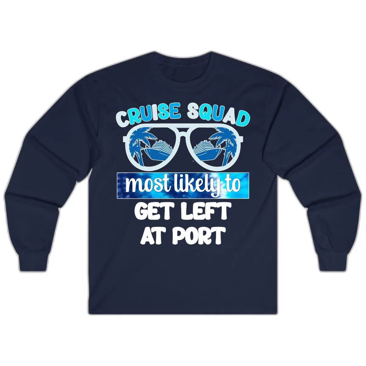 Cruise Squad Left At Port Long Sleeve in Navy