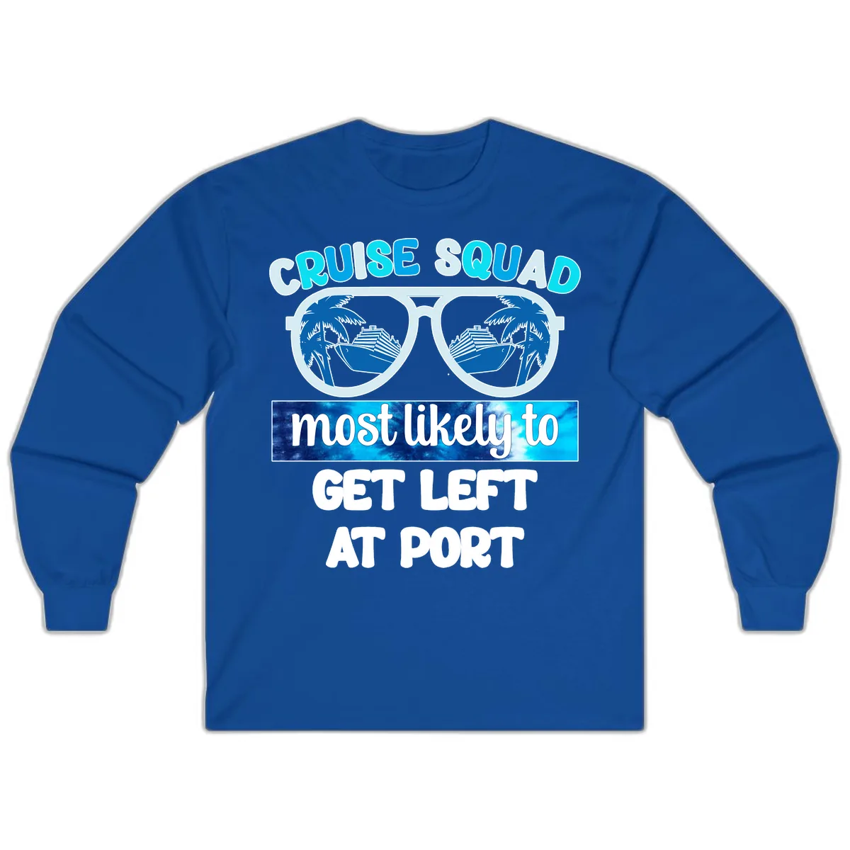 Cruise Squad Left At Port Long Sleeve in Royal
