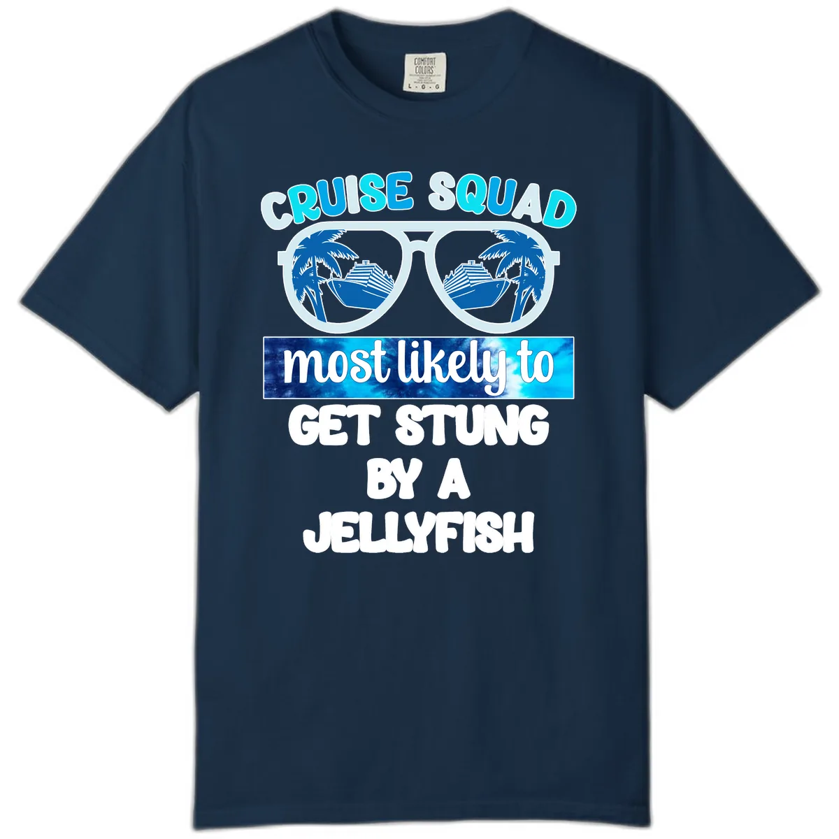 Cruise Squad Jellyfish Stung Comfort Color in True Navy
