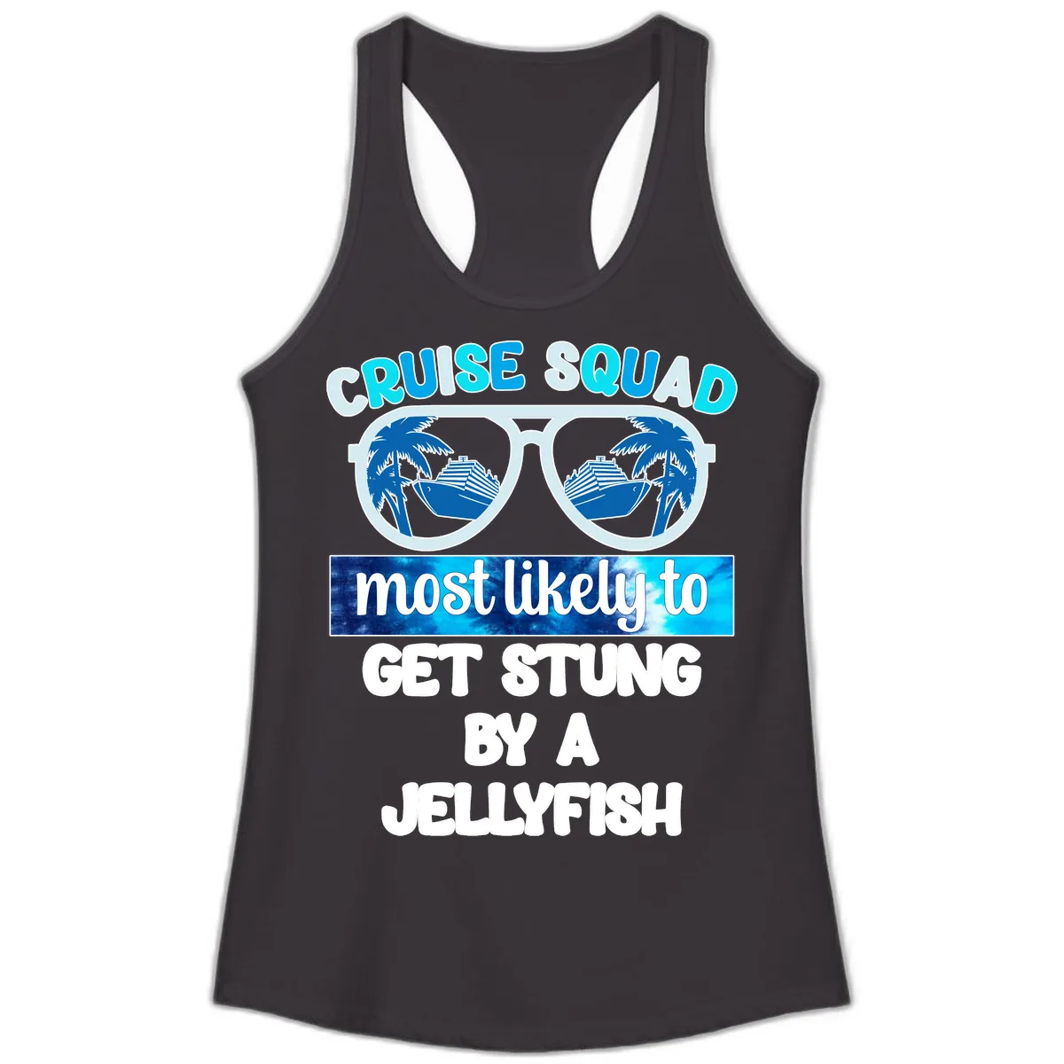 Cruise Squad Jellyfish Stung Ladies Tank in Black