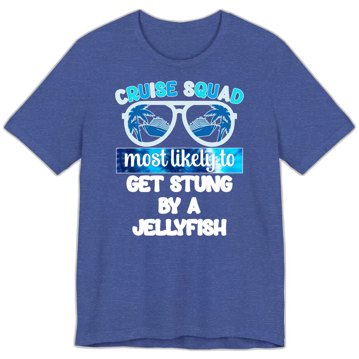 Cruise Squad Jellyfish Stung Premium T-Shirt in Heather True Royal