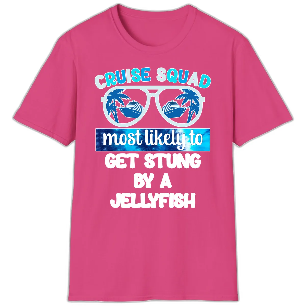 Cruise Squad Jellyfish Stung T-Shirt in Heliconia