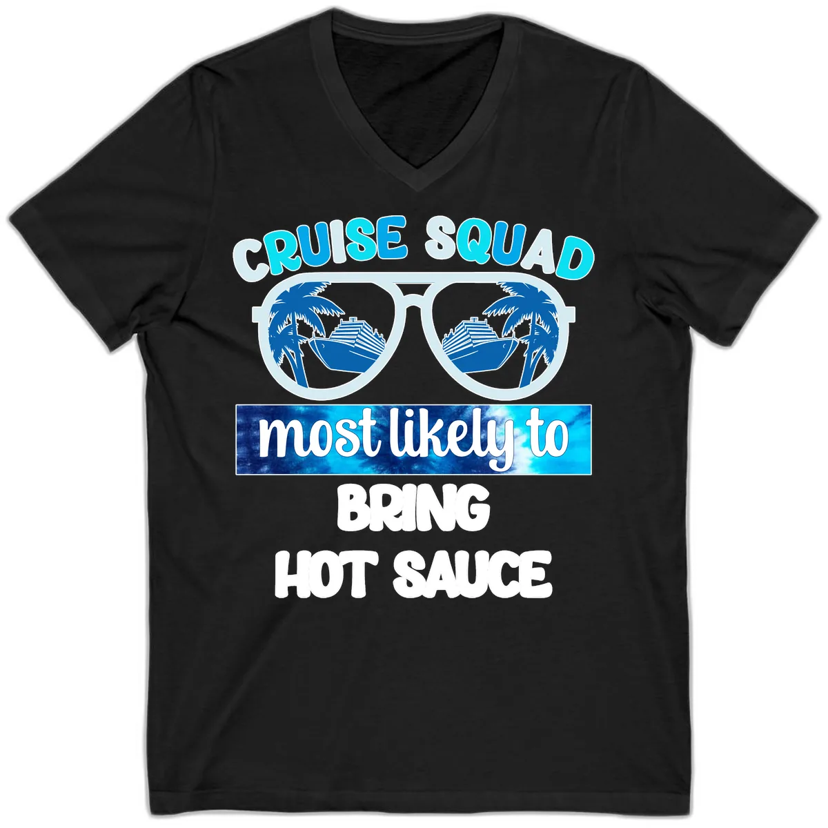 Cruise Squad Hot Sauce V-Neck in Black