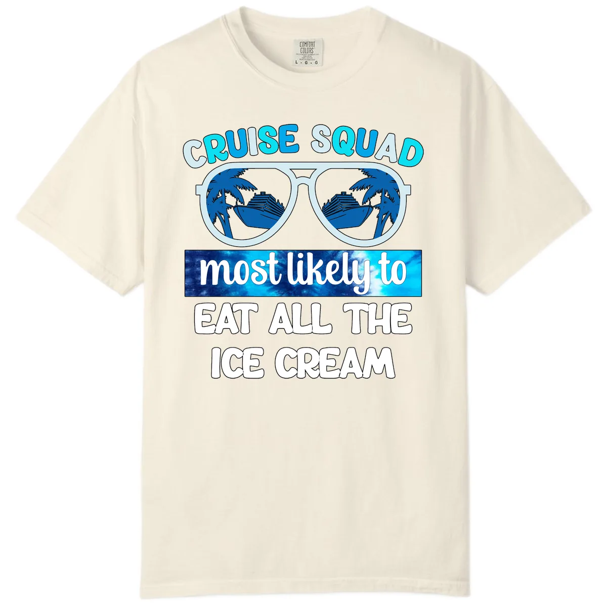 Cruise Squad Ice Cream Sunglasses Comfort Color in Ivory