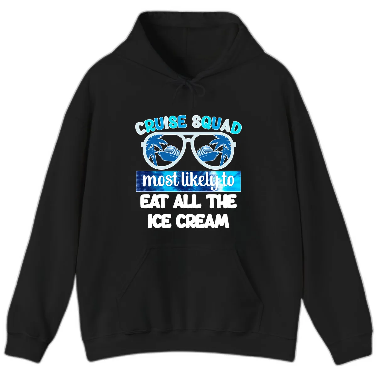 Cruise Squad Ice Cream Sunglasses Hoodie in Black