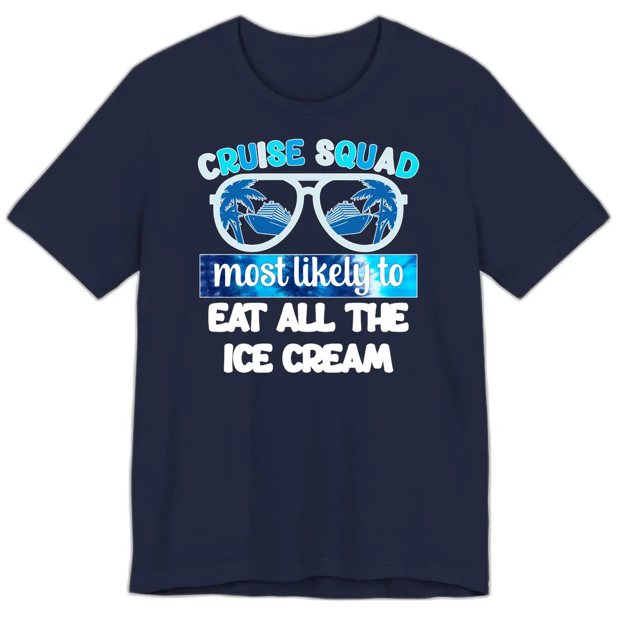 Cruise Squad Ice Cream Sunglasses Premium T-Shirt in Navy