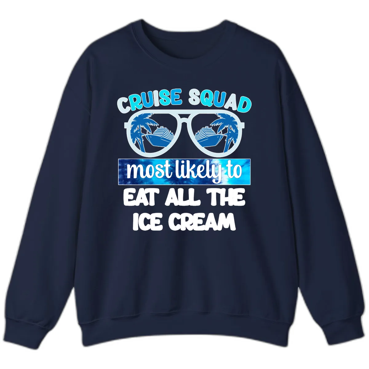 Cruise Squad Ice Cream Sunglasses Sweatshirt in Navy