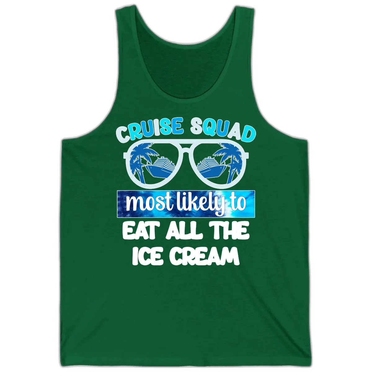 Cruise Squad Ice Cream Sunglasses Tank in Kelly