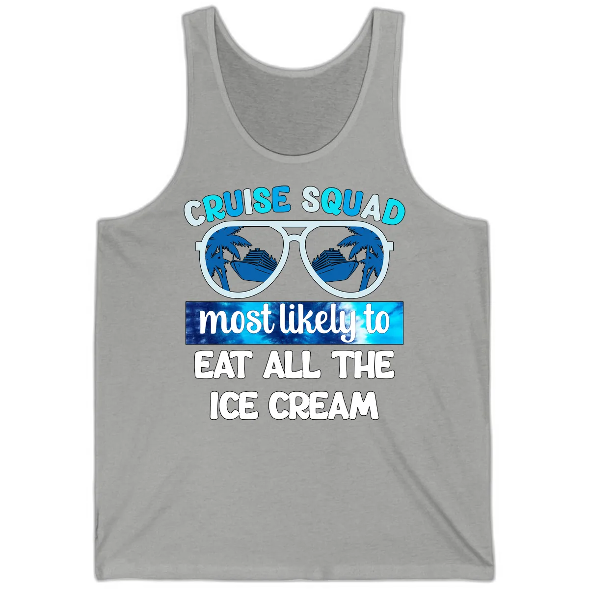 Cruise Squad Ice Cream Sunglasses Tank in Athletic Heather
