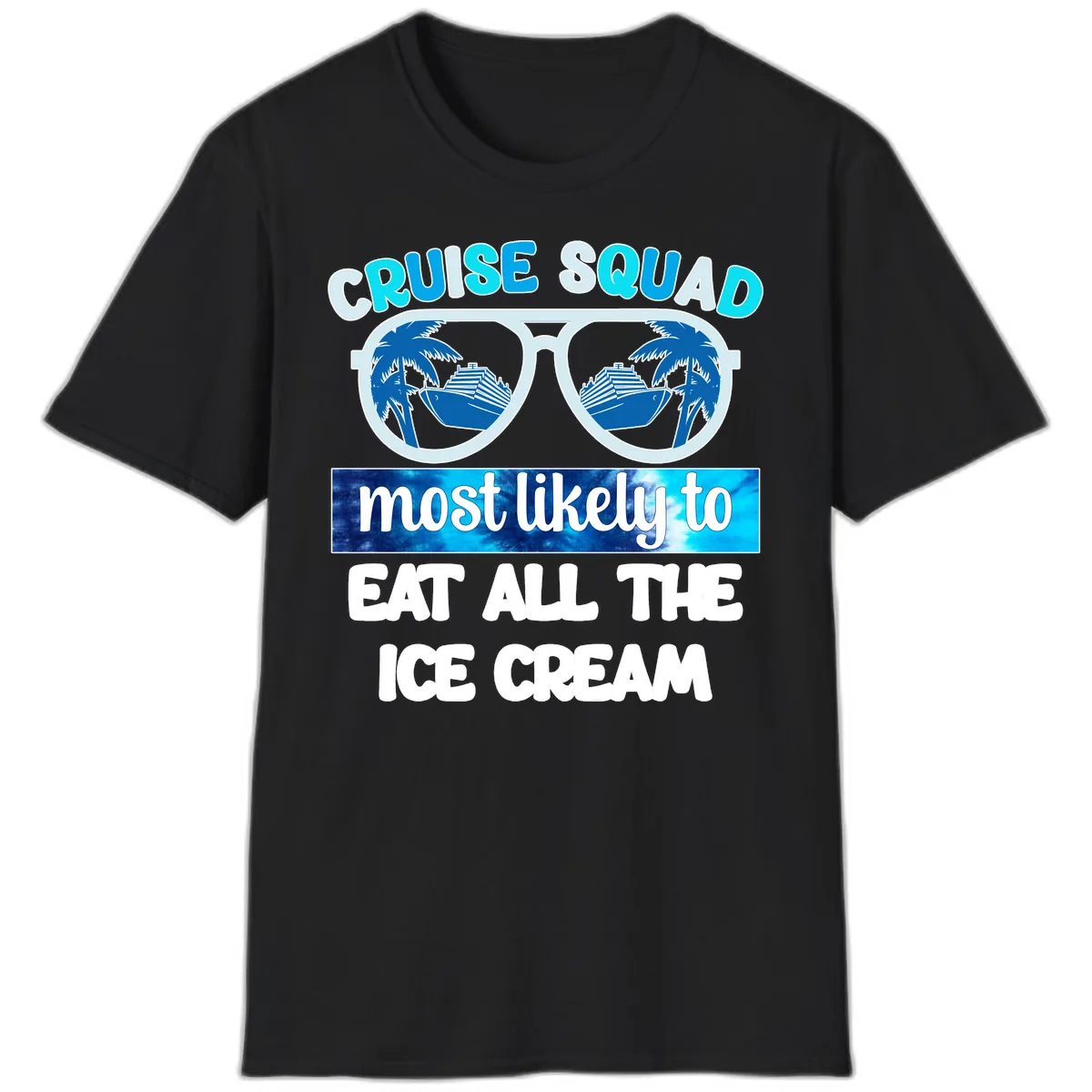 Cruise Squad Ice Cream Sunglasses T-Shirt in Black