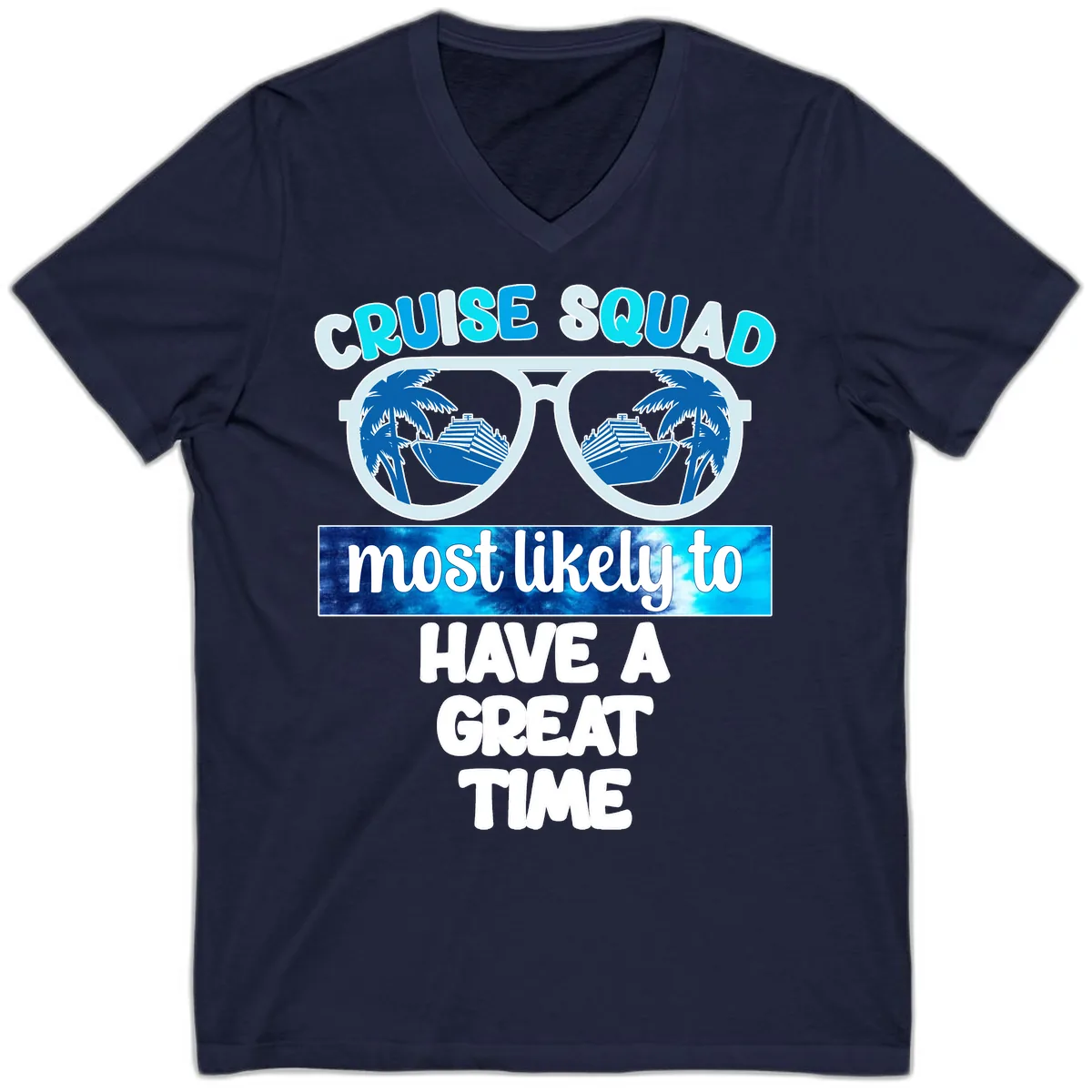 Cruise Squad Most Likely Great Time V-Neck in Navy
