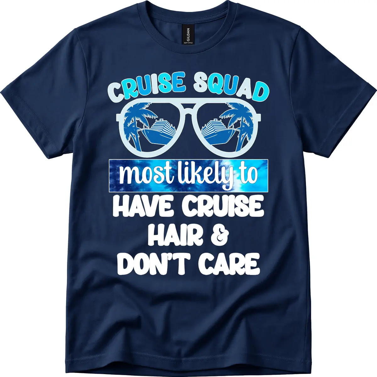 Cruise Squad Sunglasses Reflection T-Shirt in Navy