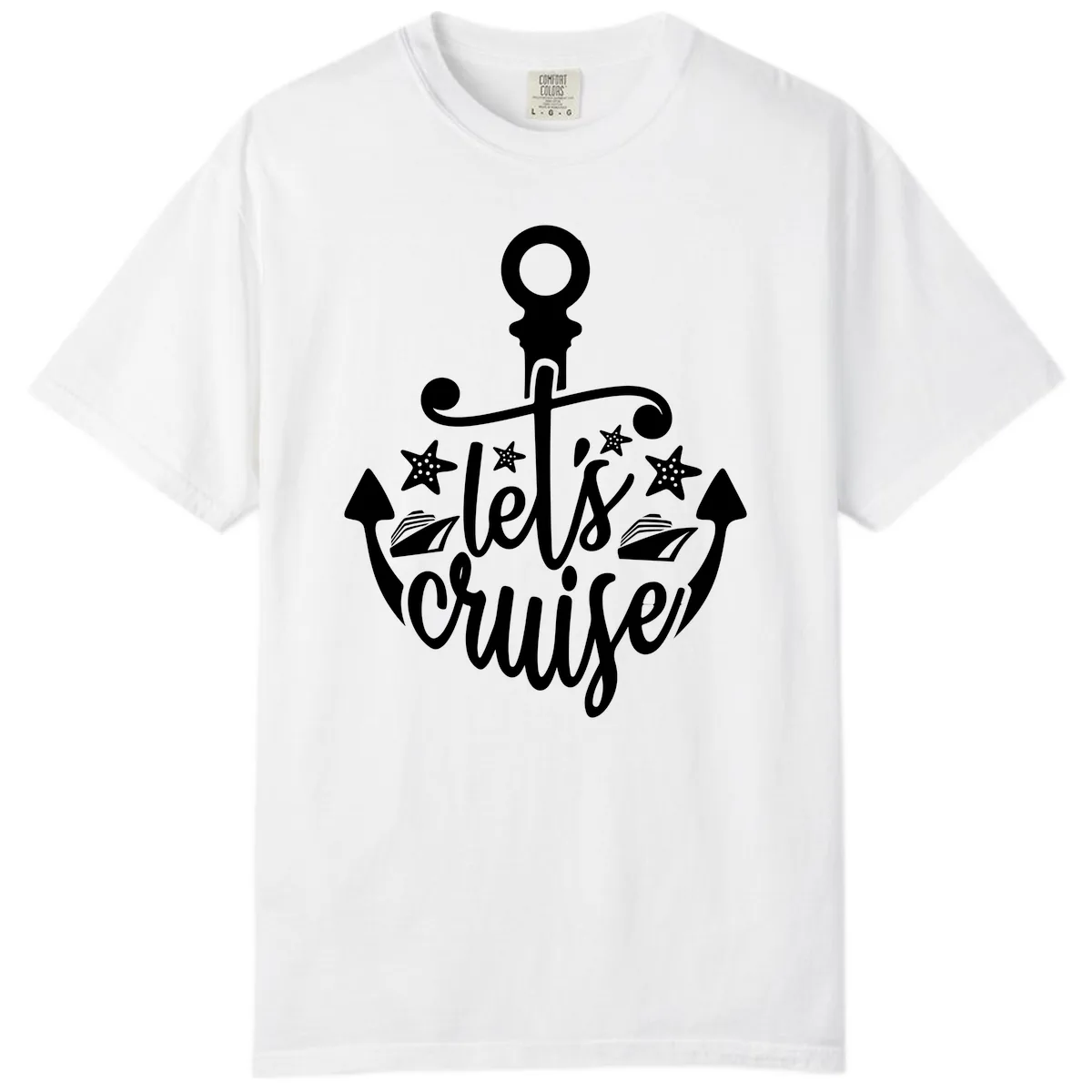 Let's Cruise Away Anchor Comfort Color in White