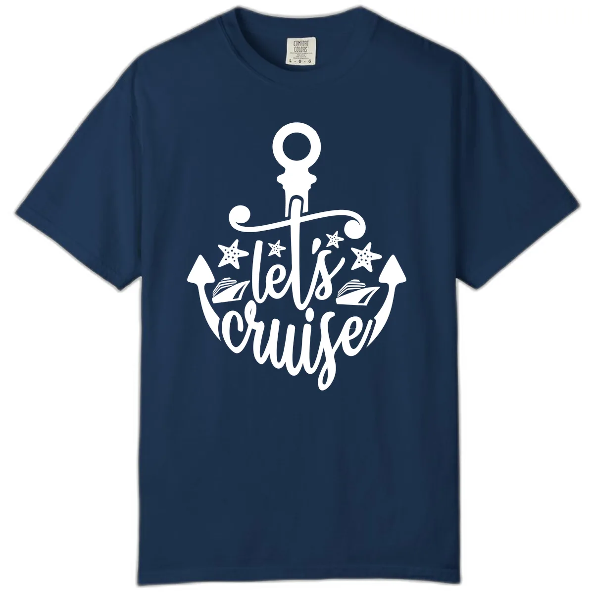 Let's Cruise Away Anchor Comfort Color in Navy