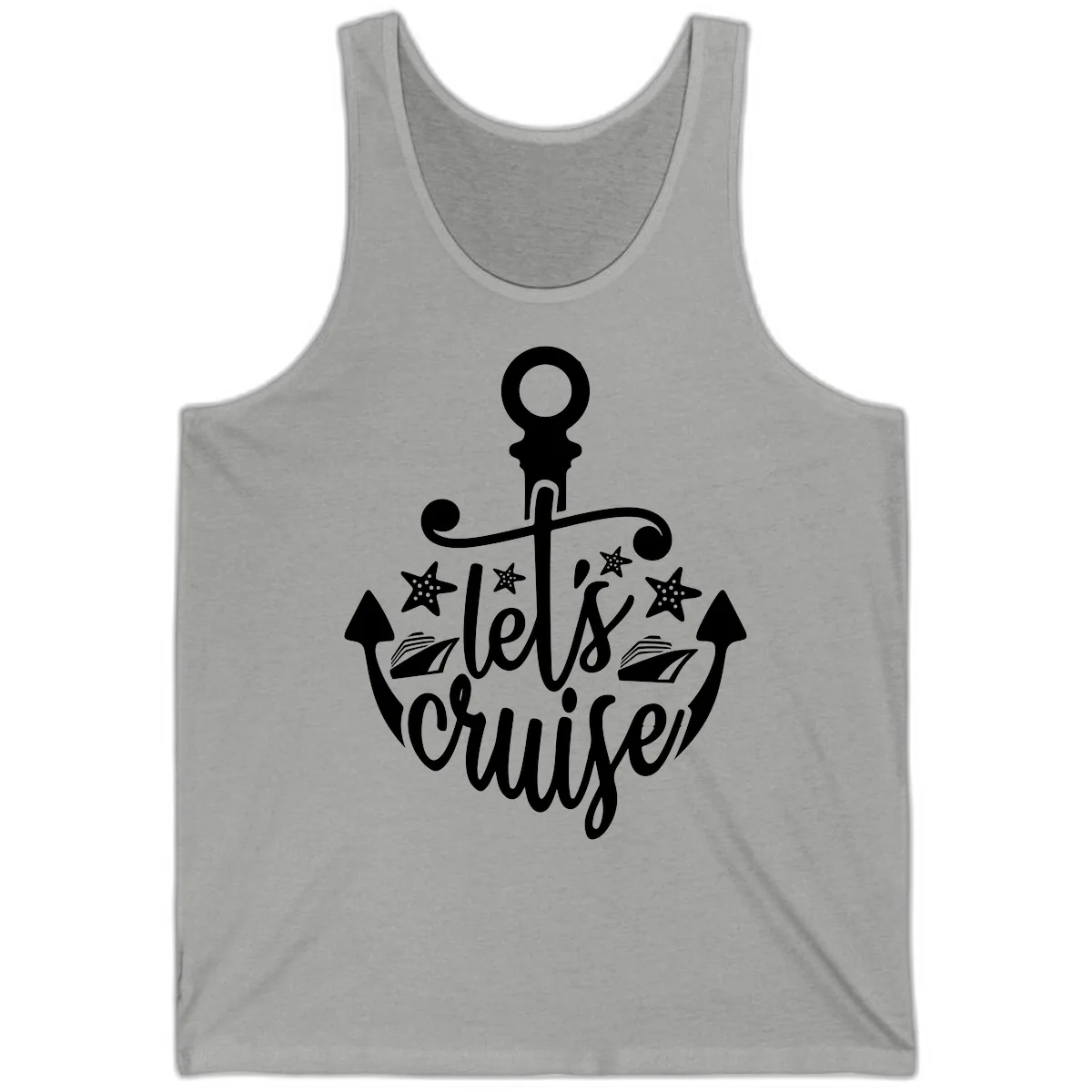 Let's Cruise Away Anchor Tank in Athletic Heather