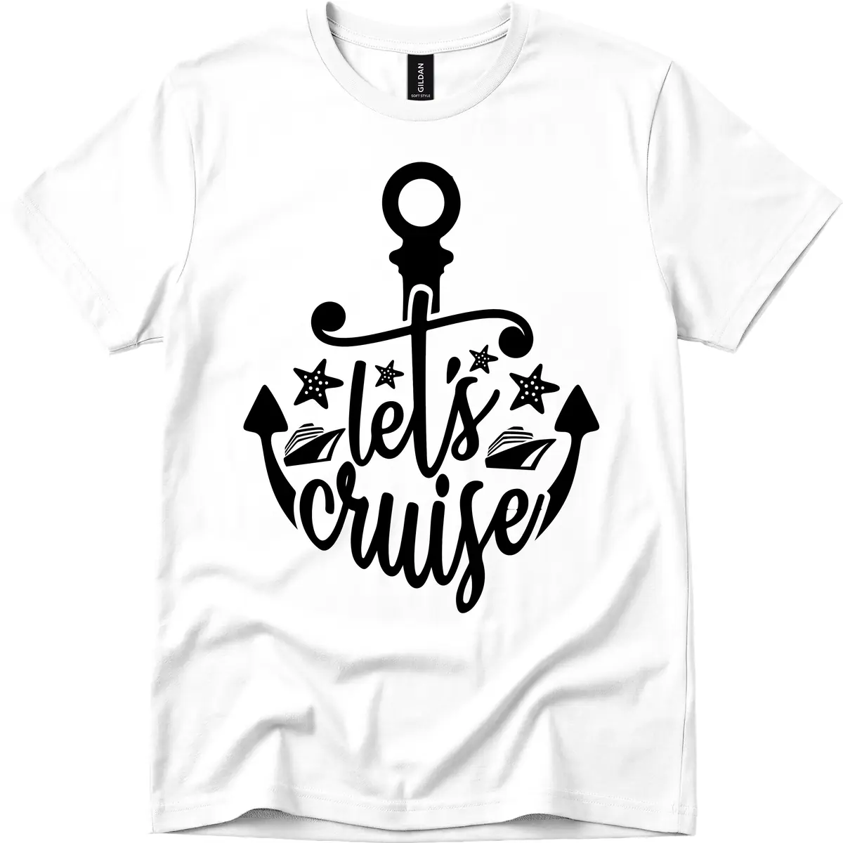 Let's Cruise Away Anchor T-Shirt in White