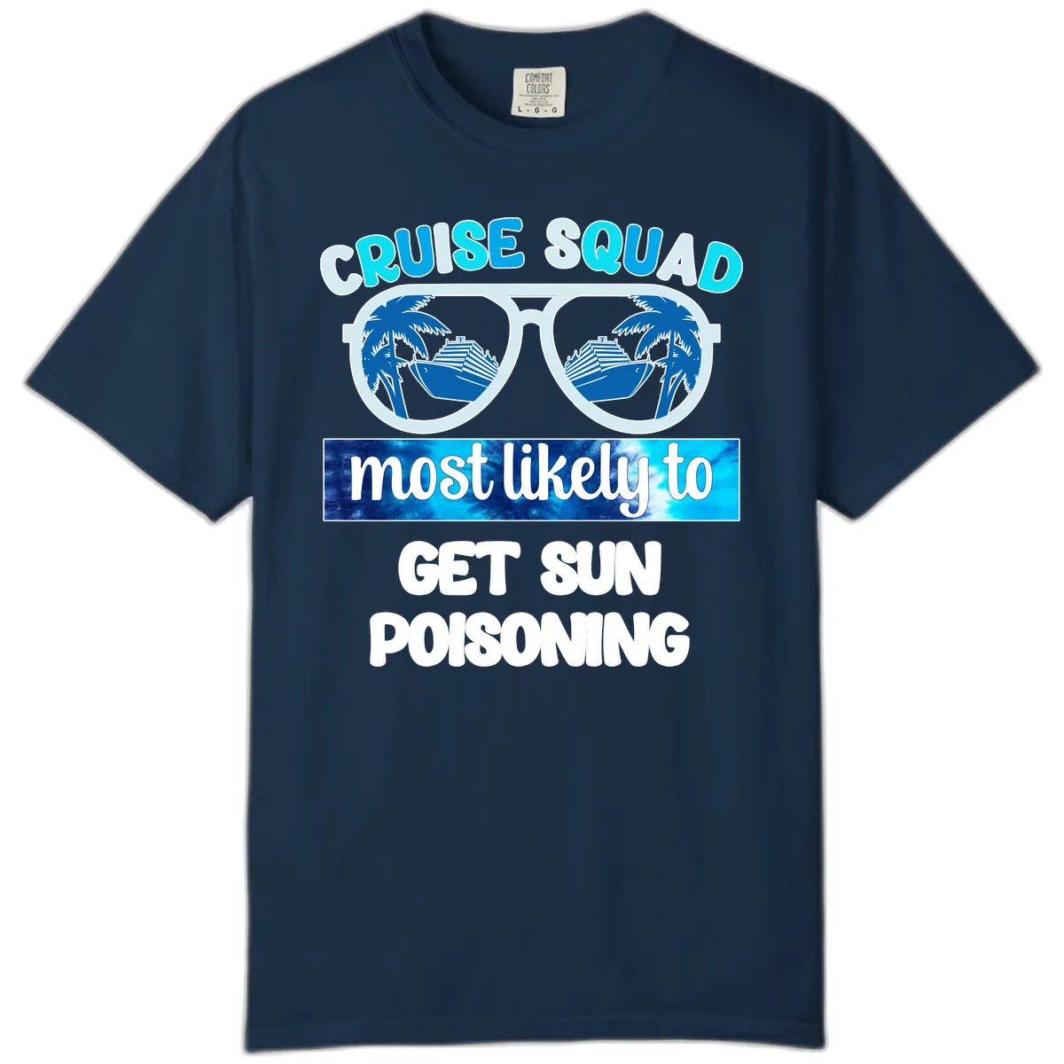 Cruise Squad Sun Poisoning Comfort Color in True Navy
