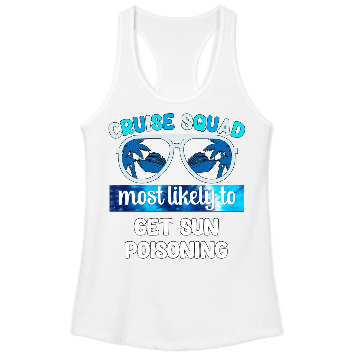 Cruise Squad Sun Poisoning Ladies Tank in White