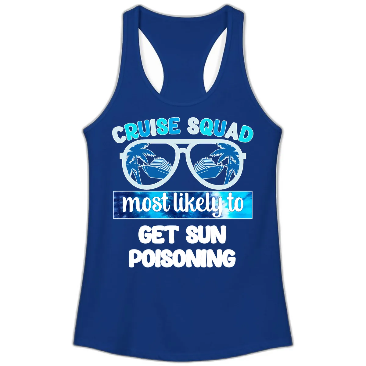 Cruise Squad Sun Poisoning Ladies Tank in Solid Royal