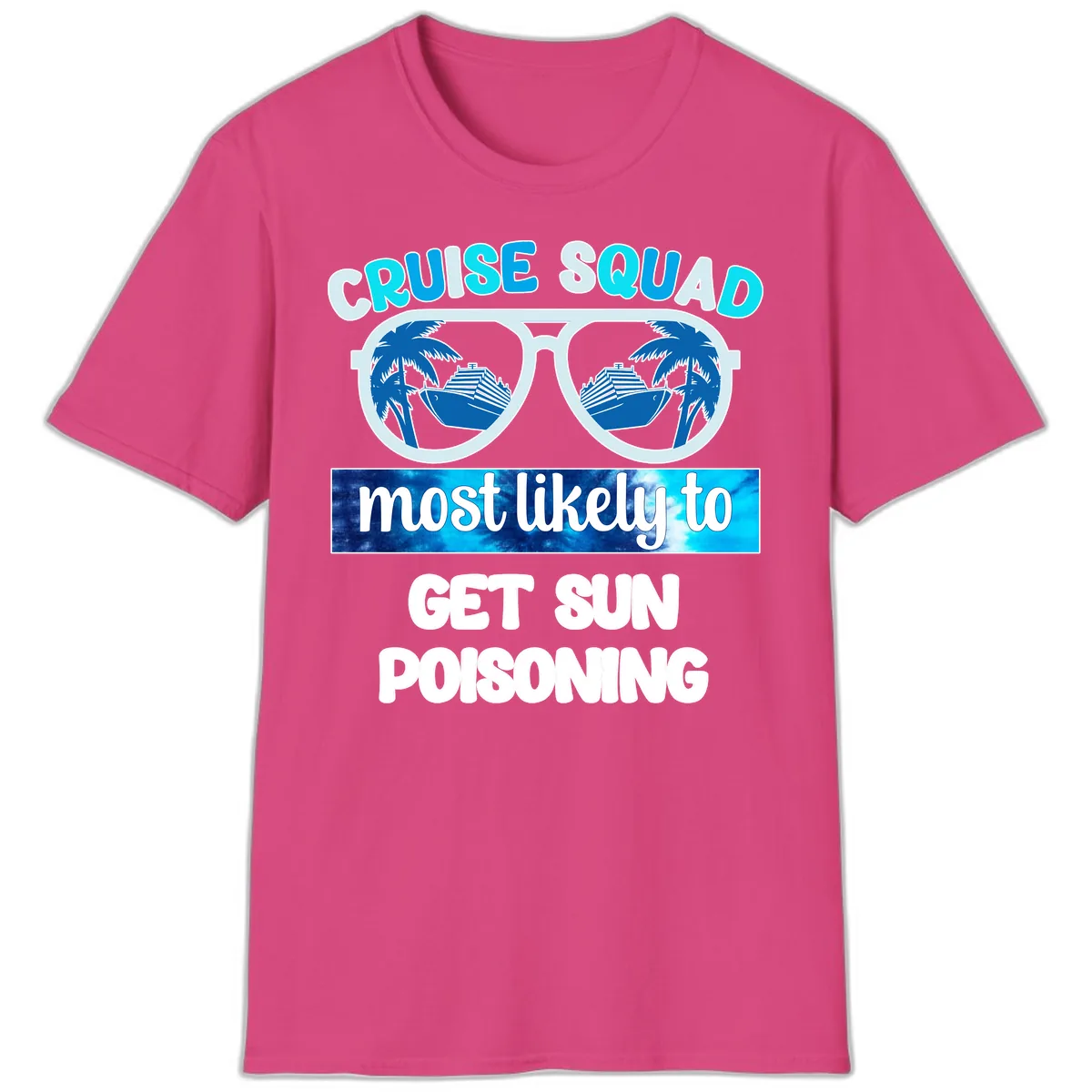 Cruise Squad Sun Poisoning T-Shirt in Heliconia