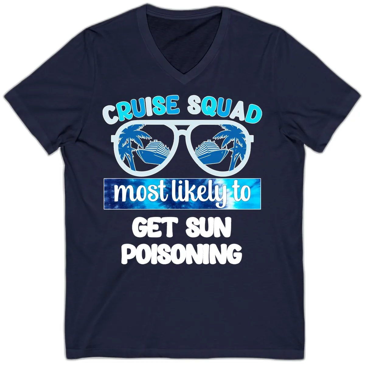 Cruise Squad Sun Poisoning V-Neck in Navy