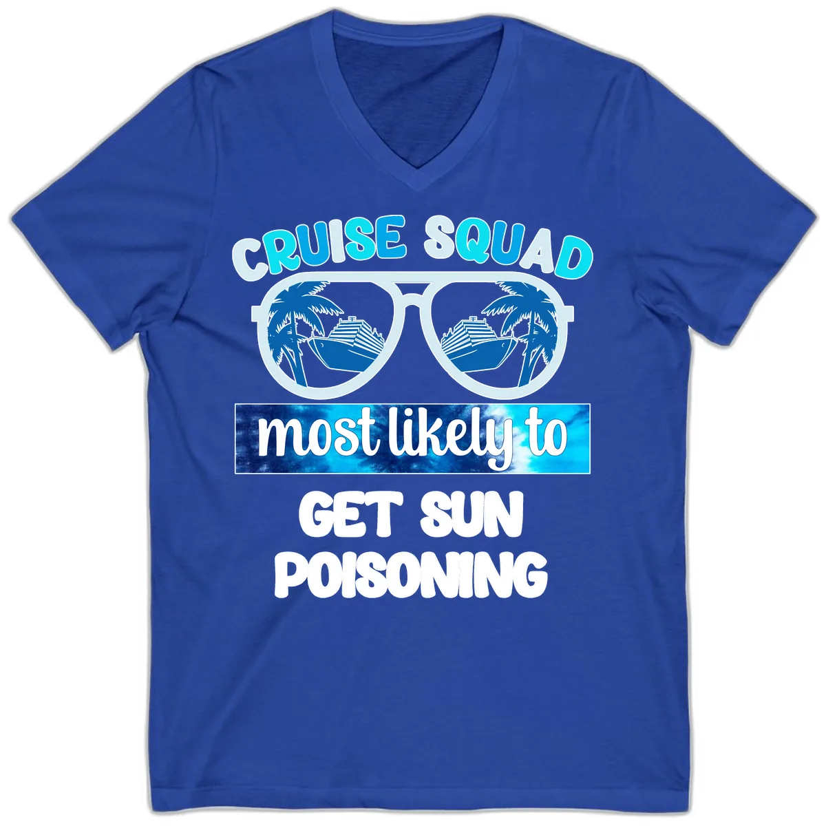 Cruise Squad Sun Poisoning V-Neck in True Royal