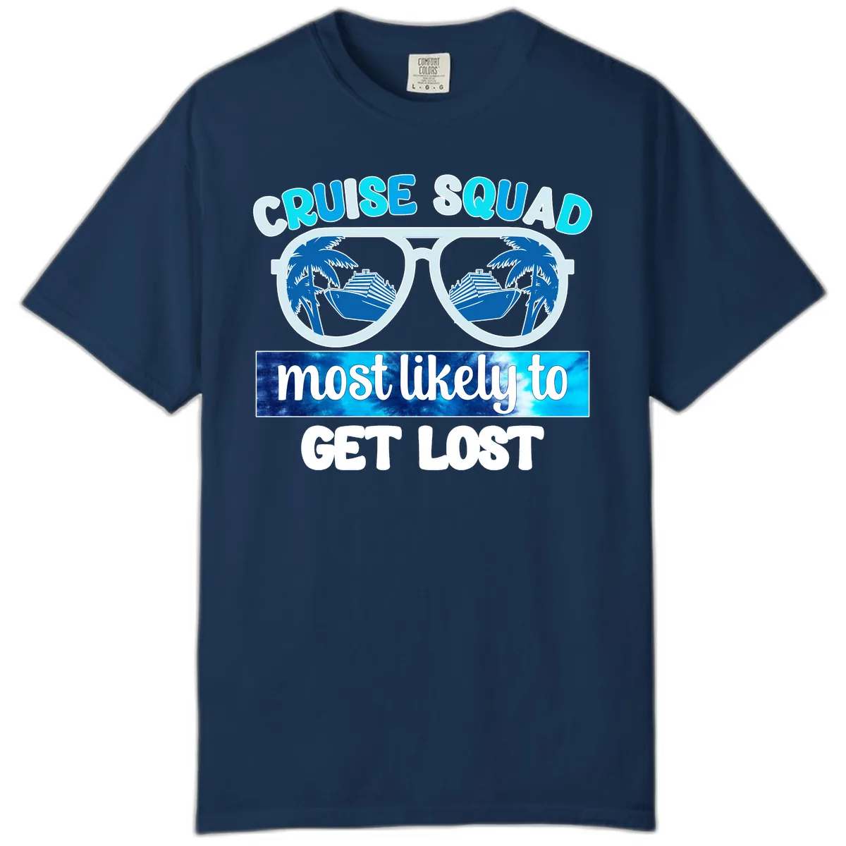 Cruise Squad Most Likely To Get Lost Comfort Color in Navy