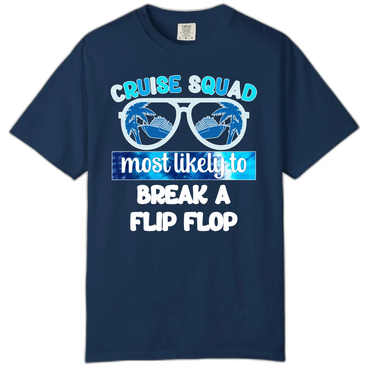 Cruise Squad Flip Flop Comfort Color in Navy