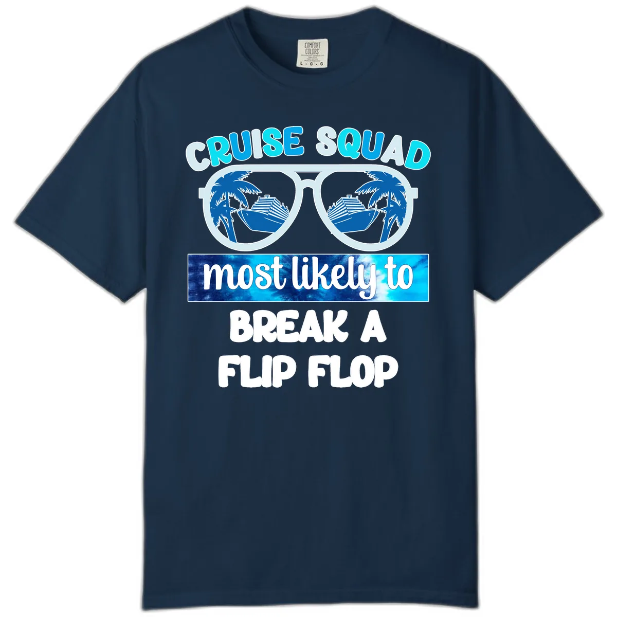 Cruise Squad Flip Flop Comfort Color in True Navy