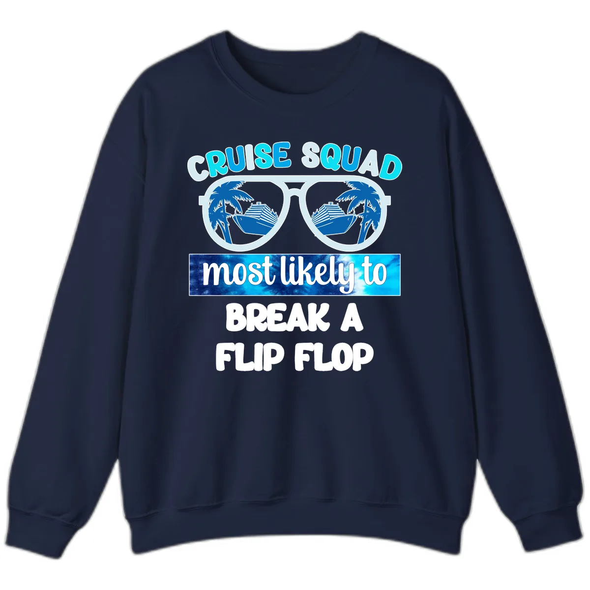 Cruise Squad Flip Flop Sweatshirt in Navy