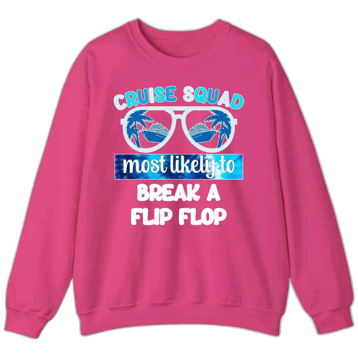 Cruise Squad Flip Flop Sweatshirt in Heliconia