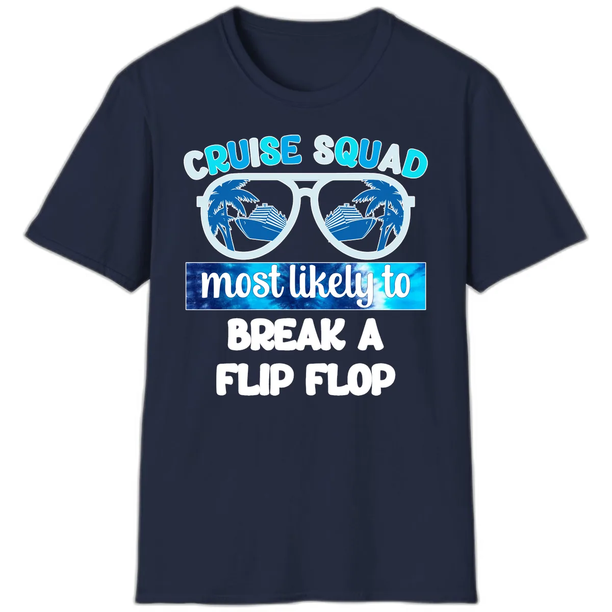Cruise Squad Flip Flop T-Shirt in Navy