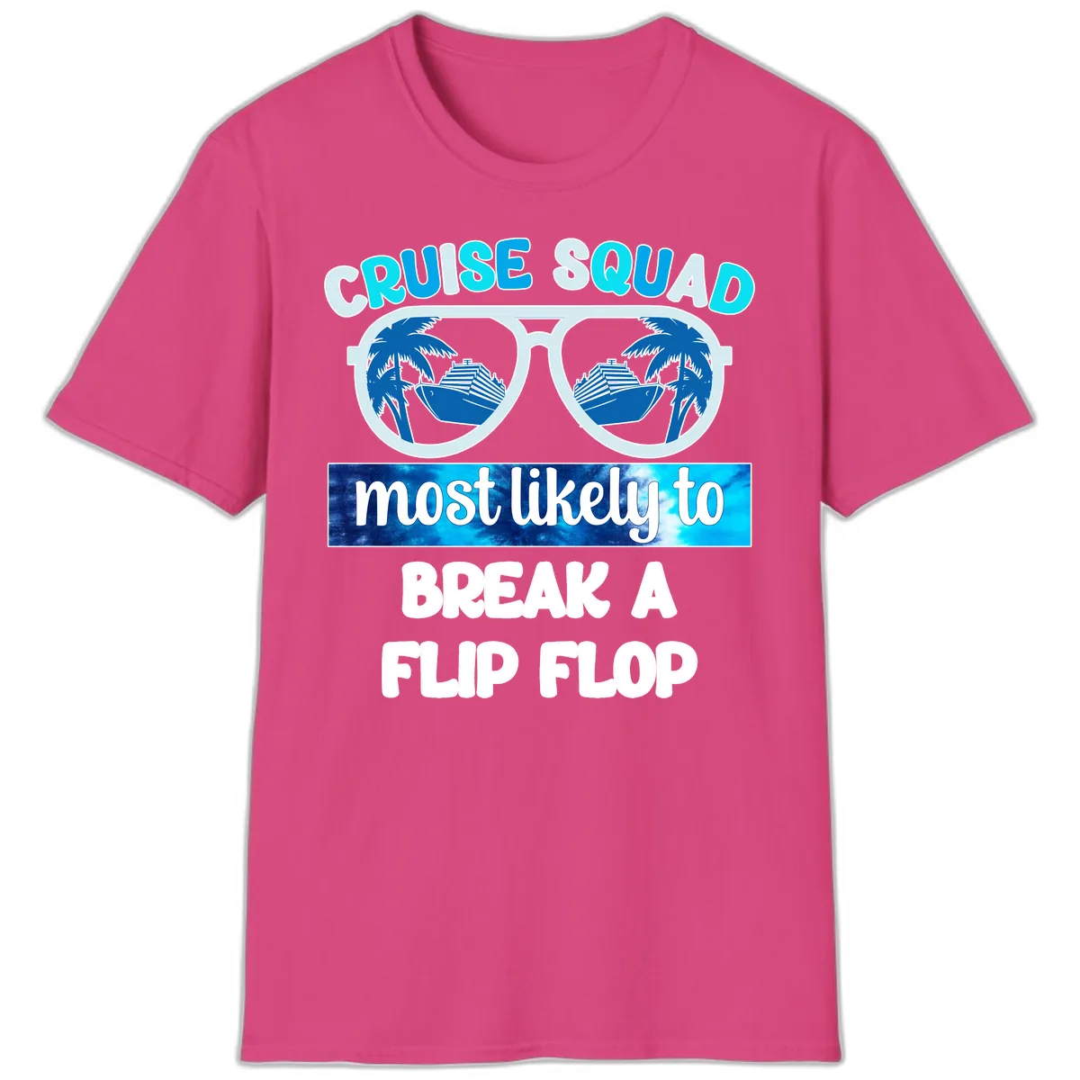Cruise Squad Flip Flop T-Shirt in Heliconia