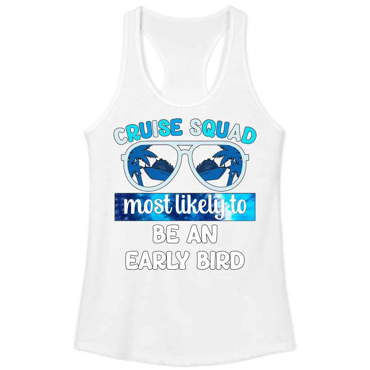 Cruise Squad Early Bird Ladies Tank in White