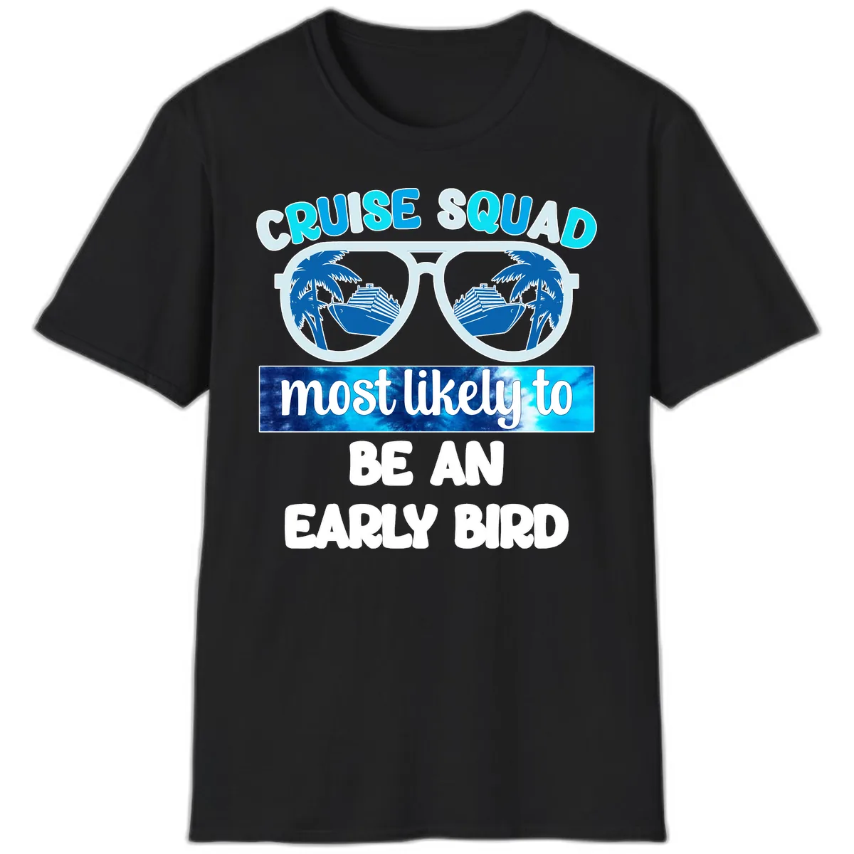 Cruise Squad Early Bird T-Shirt in Black