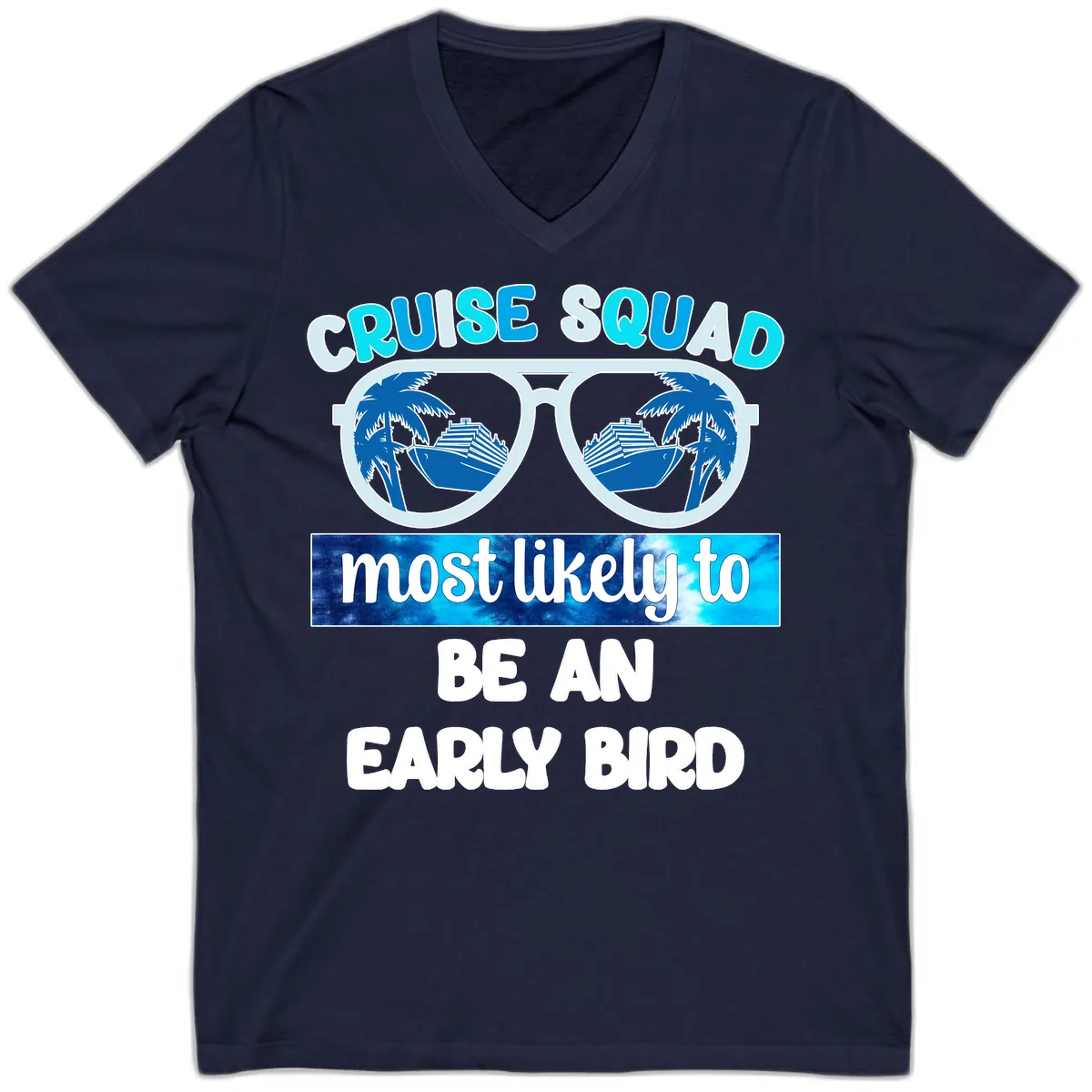 Cruise Squad Early Bird V-Neck in Navy