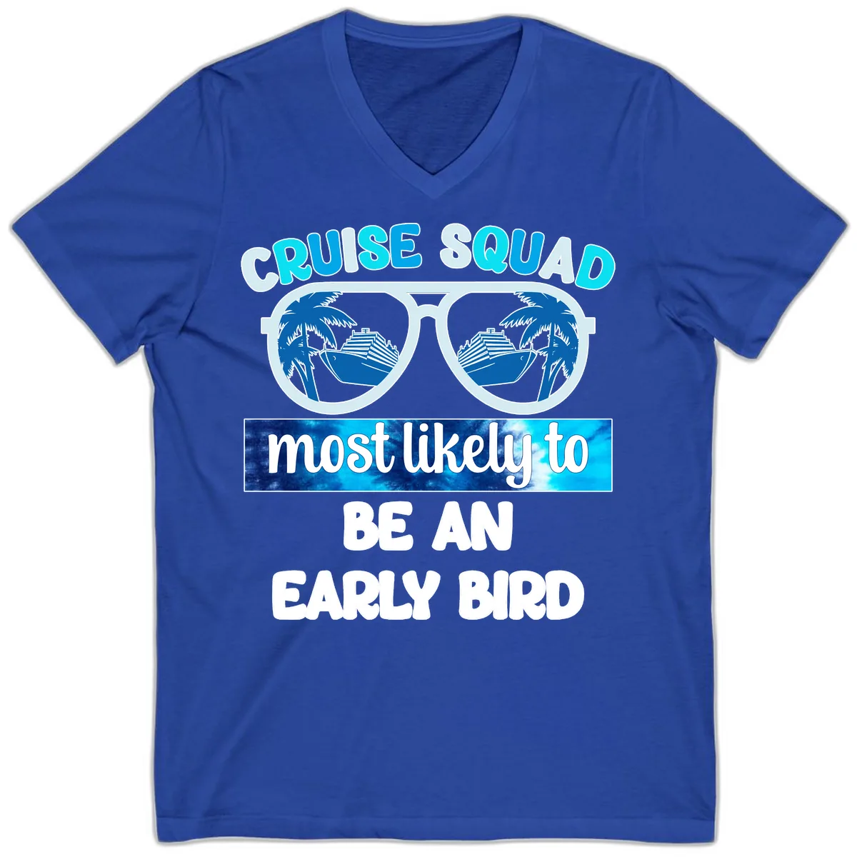 Cruise Squad Early Bird V-Neck in True Royal