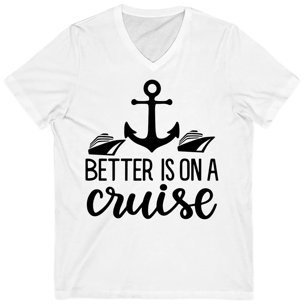 Better Is On A Cruise V-Neck in White